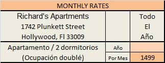 Richard's Apartments Lista de precio