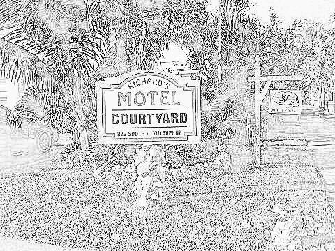 Richard's Motel Logo Court Yard Coloring Book