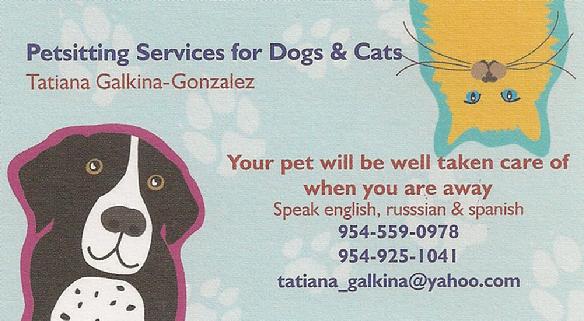 Petsitting Services for Dogs & Cats