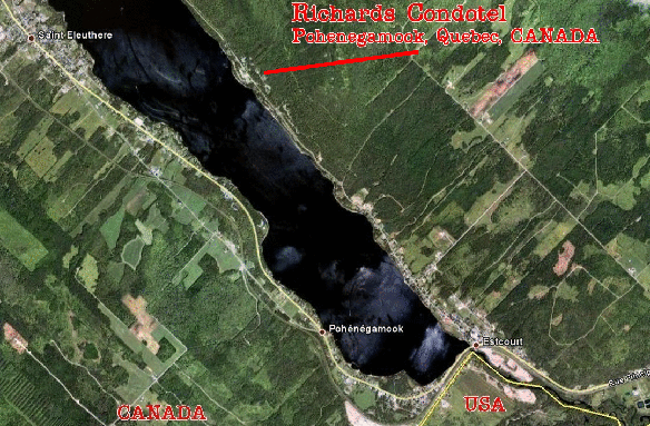 A satelite view of: Richard's Condotel, Pohenegamook, Quebec, CANADA