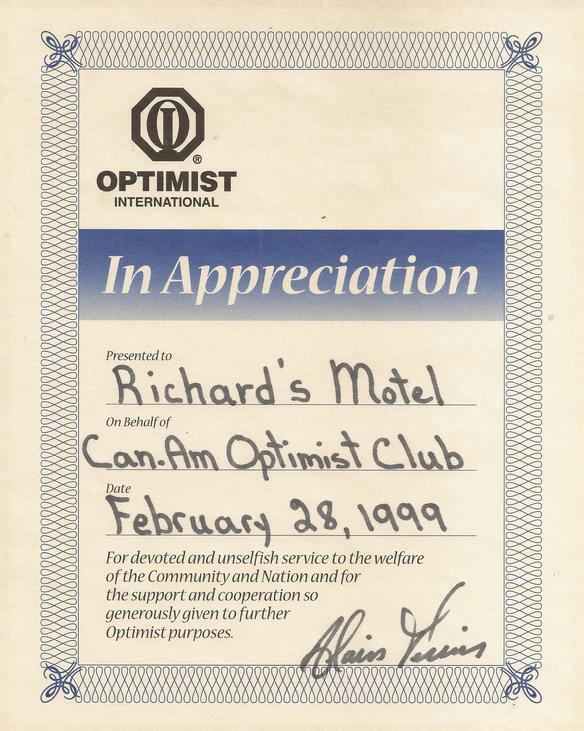 Optimiste club and Richard's Motel